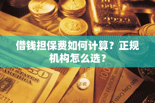 武汉借钱担保费如何计算？正规机构怎么选？