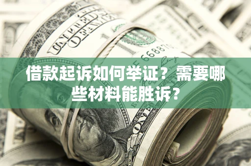 武汉借款起诉如何举证？需要哪些材料能胜诉？