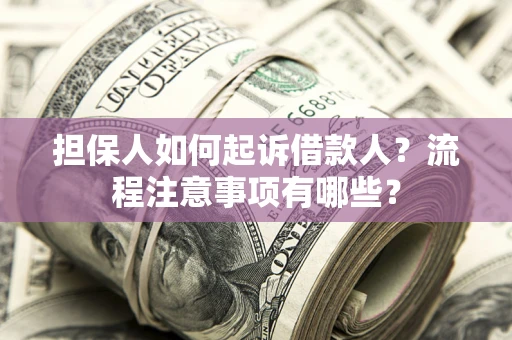 武汉担保人如何起诉借款人？流程注意事项有哪些？